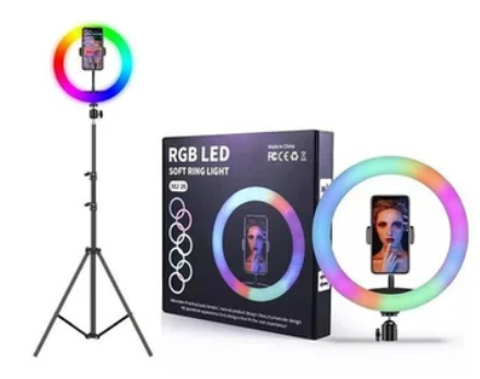 Aro de Luz LED 33 cm Multifuncional con Tripode RGB Color + Tripode