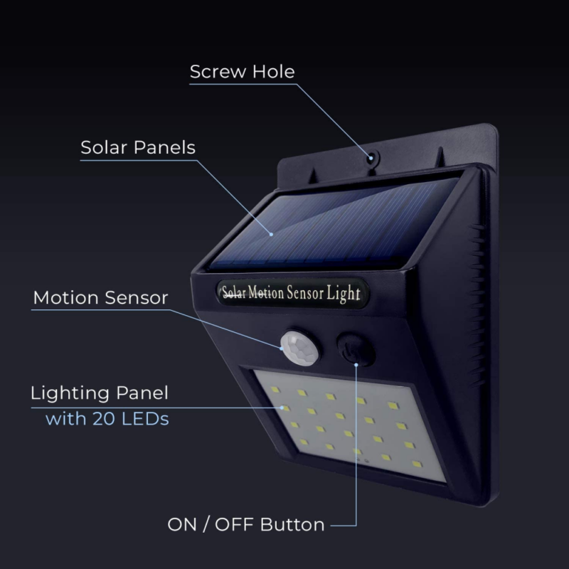 Luces Solares Para Exterior 30 LED Ahorro Energía Panel Solar