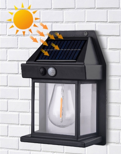 Lámpara de pared solar de tungsteno con sensor de movimiento inalámbrico de LED lámpara de pared