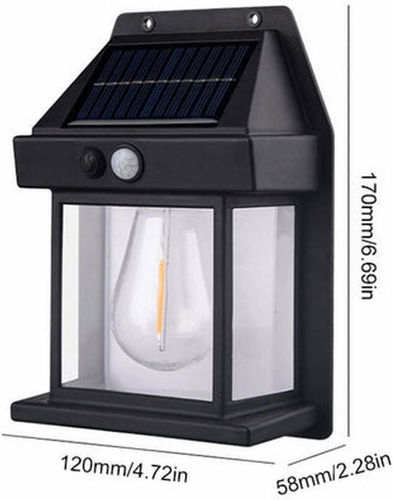 Lámpara de pared solar de tungsteno con sensor de movimiento inalámbrico de LED lámpara de pared